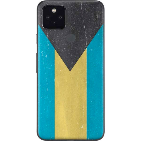 Bahamas Flag Distressed Google Pixel 5a Skin